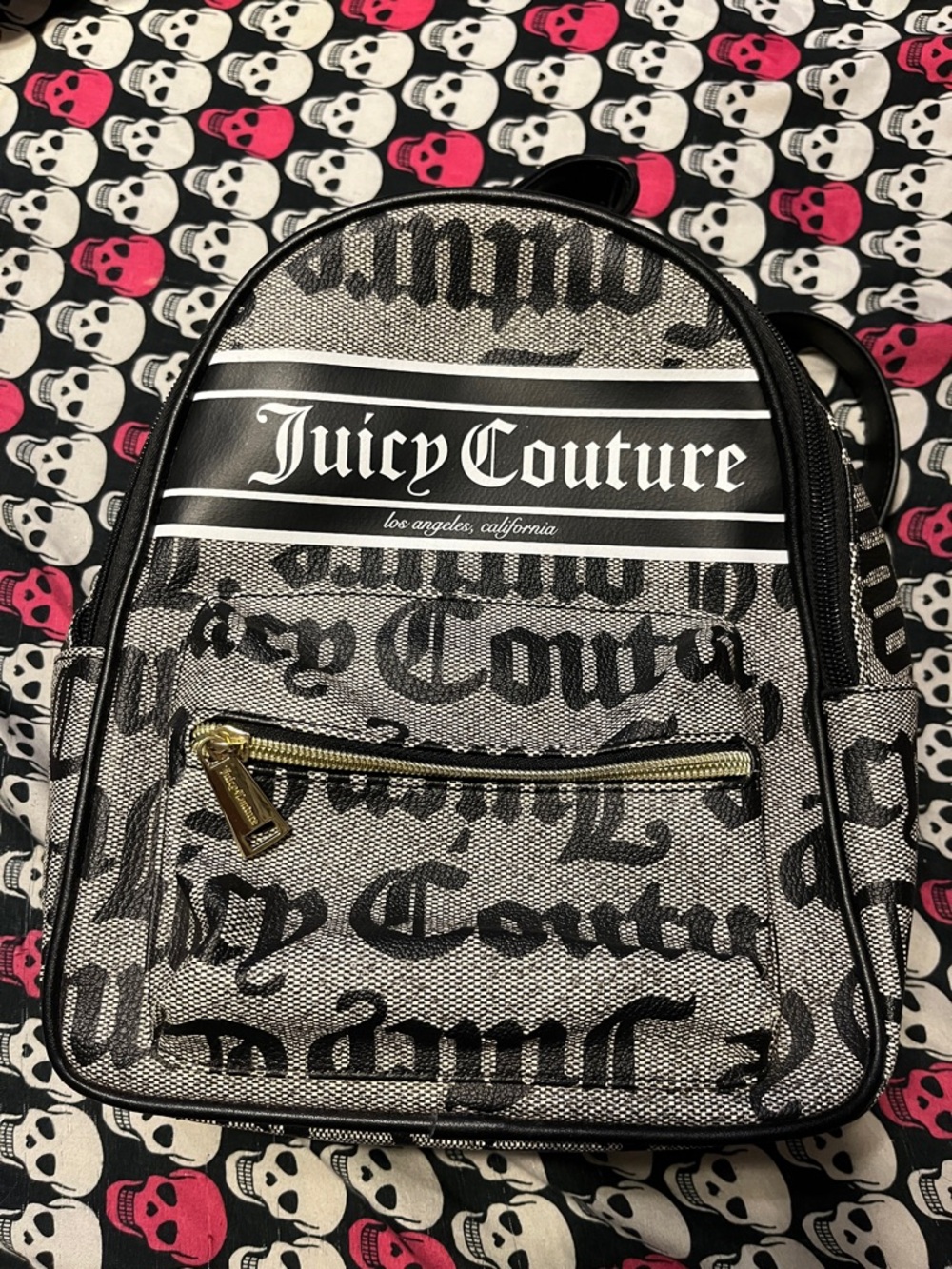 Juicy Couture Black & White Script Mini Backpack